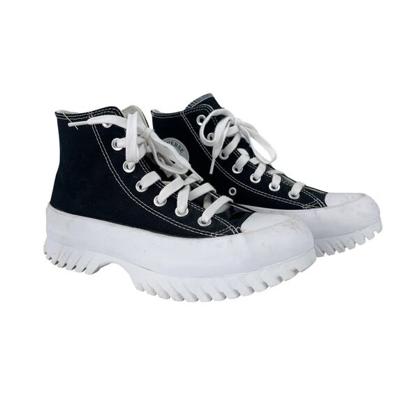Converse Shoes - Converse All Star Lugged High Top Sneaker Women's Size 8 Black White Mens 6